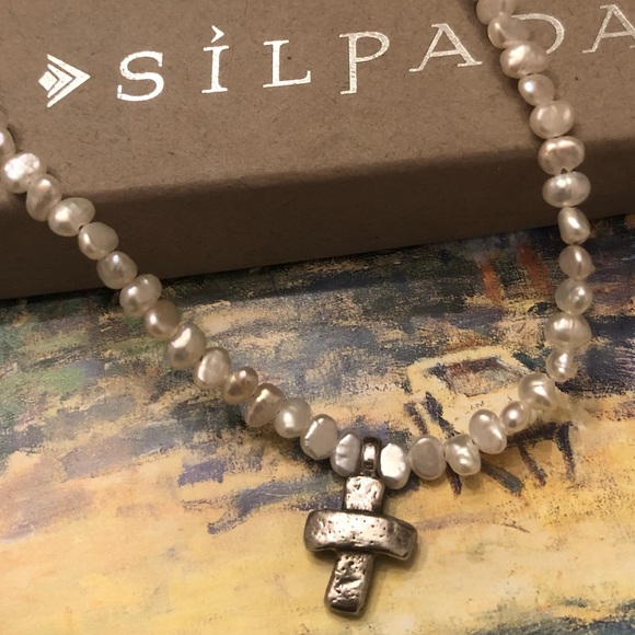 Vintage Silpada Sterling Silver Freshwater Pearl Cross Necklace N2178 - Picture 15 of 15